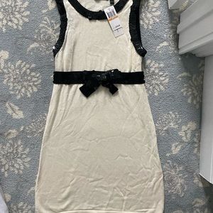 Aqua sequin bow sweater dress